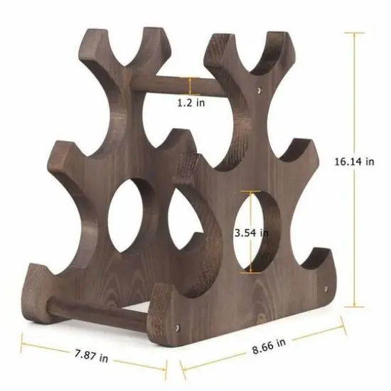 NEX&trade; 16" Countertop 6-Bottle Wood Wine Rack Brown {4}