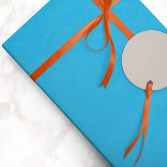 JAM Paper Matte Gift Wrap, 2ct. Bright Blue/Peacock Blue {7}