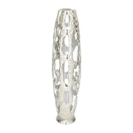 20" Contemporary Aluminum Vase Silver {9}