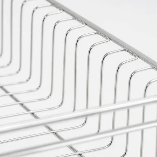 IRIS&reg; 15.75" Stainless Steel 2-Tier Dish Rack White {9}