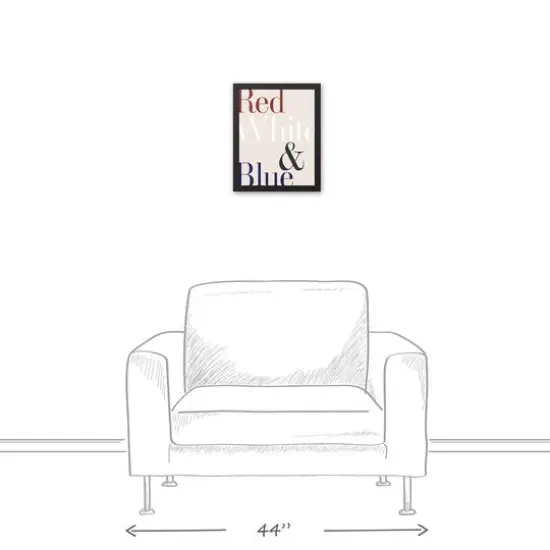 Red, White and Blue Type Black Framed Canvas {5}