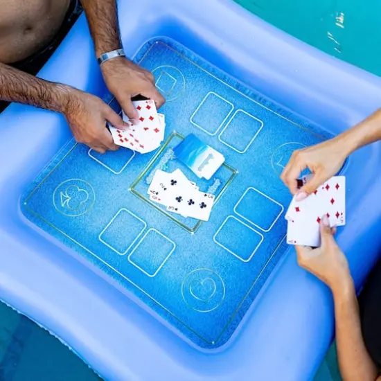 PoolCandy Floating Game Table with Waterproof Playing Cards {1}