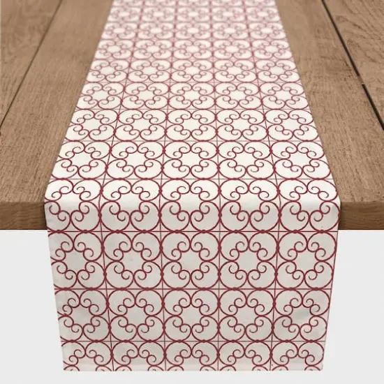 Delicate Tiles Indoor/Outdoor Table Runner Red {3}