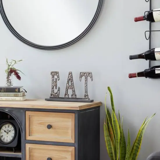 13" Silver Bar Industrial Decorative Sign {9}