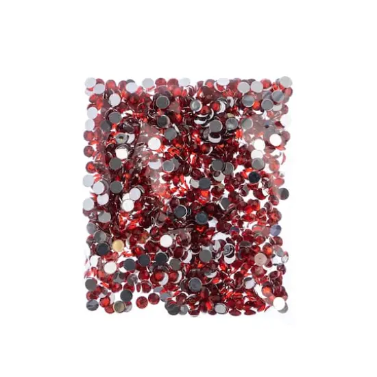 John Bead 6mm Acrylic Round Flat Back Rhinestones, 1,000ct. Red {4}