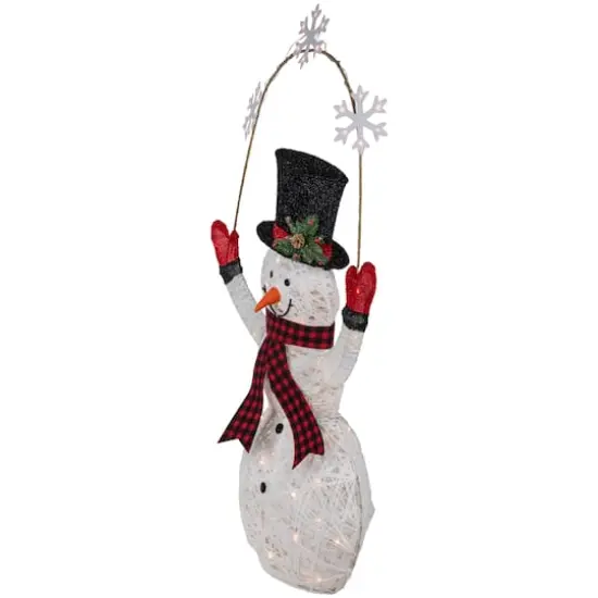 5ft. LED Snowman Holding Snowflakes Outdoor Christmas Decoration {6}