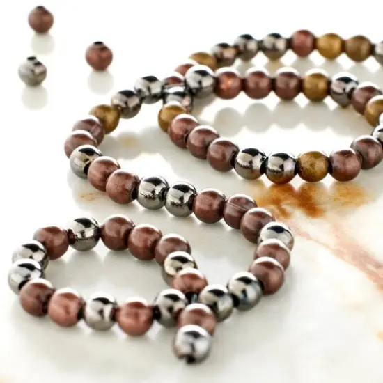 Multicolor Metal Plated Round Beads by Bead Landing&trade; {3}