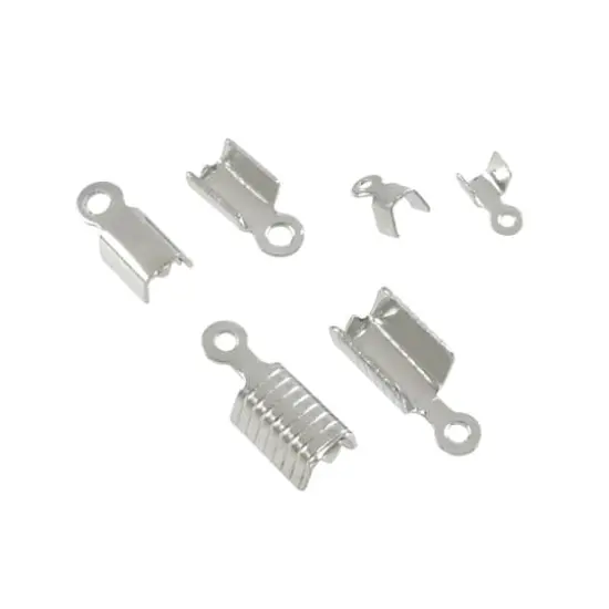 Silver Grooved Crimp Cord End Cap Mix by Bead Landing&reg; {1}