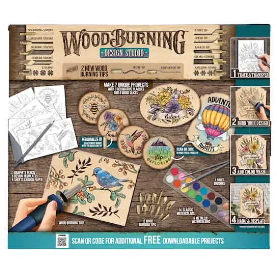 ArtSkills® 55 Piece Beginners Wood Burning Kit with Wood Rounds {11}