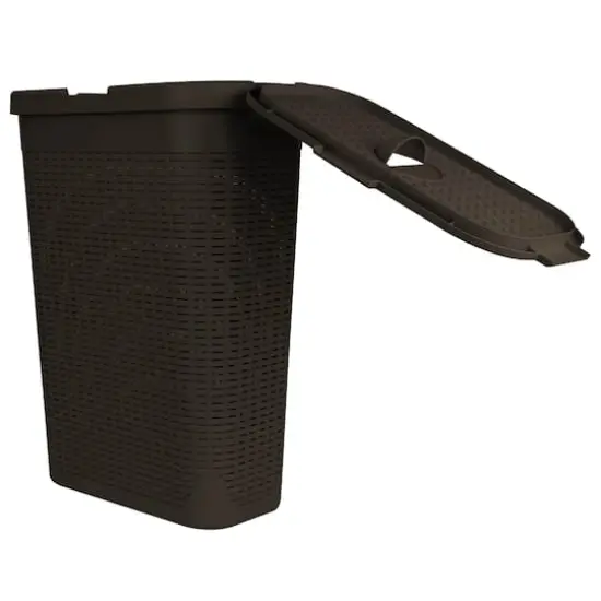 Mind Reader 23.5'' Slim Laundry Hamper with Cutout Handles Brown {5}