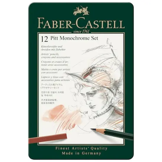 Faber-Castell Pitt 12 Color Monochrome Pencil Set {1}
