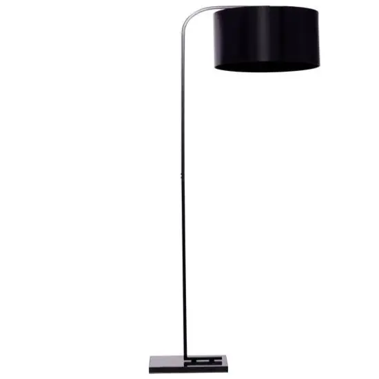 Black Metal Traditional Floor Lamp, 64" x 16" x 29" {1}