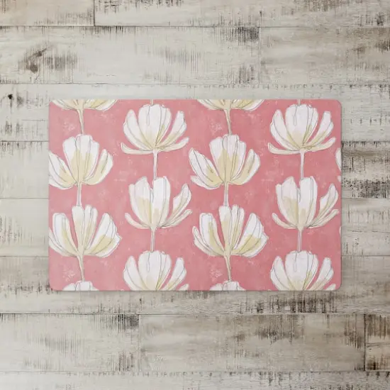 Pink Floral Pattern 27" x 18" Floor Mat {3}