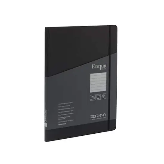 Fabriano&reg; EcoQua Plus A4 Lined Hidden Spiral-Bound Notebook Black {1}