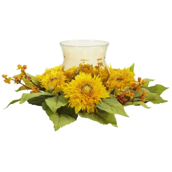 7.5" Golden Sunflower Candelabrum Arrangement {1}