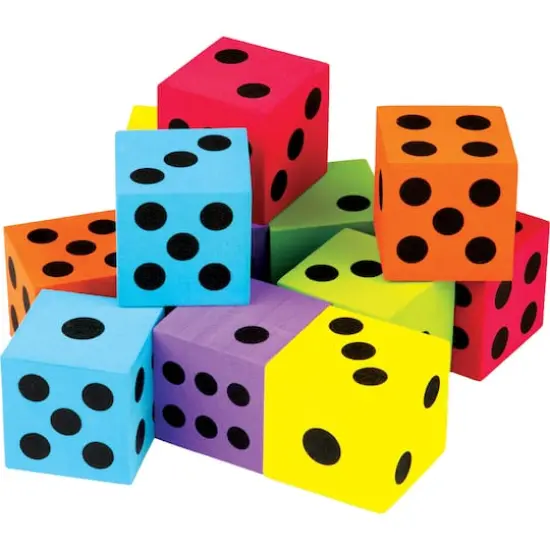 Teacher Created Resources Large Colorful Foam Dice, 2 Packs of 12 {3}