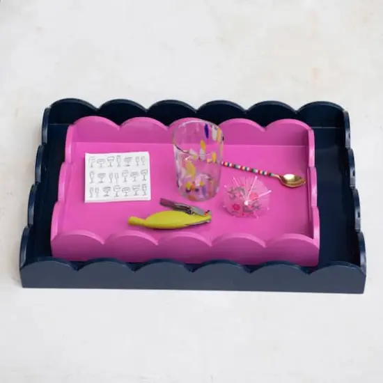 Hello Honey&reg; 16" Wide Fuchsia Wood Tray {4}