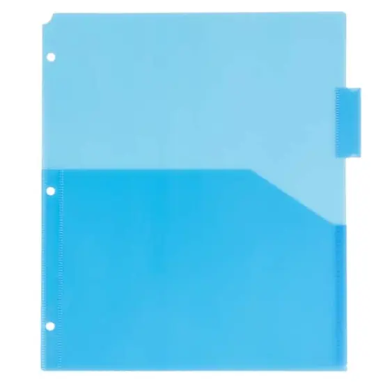 JAM Paper 9.75" x 11.5" 5-Tab Plastic Index Tab Dividers with Double Pockets {5}