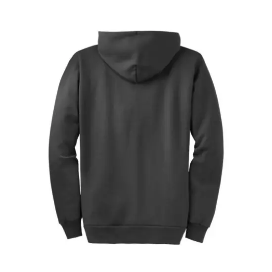 Port & Company® Tall Essential Fleece Full-Zip Hooded Sweatshirt Charcoal {4}