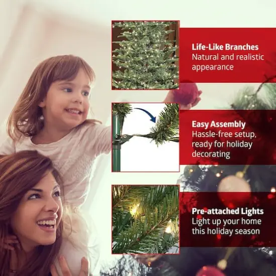 7.5ft. Pre-Lit Vermont Spruce Artificial Christmas Tree, Clear Lights {8}