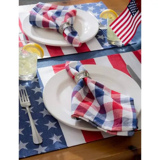 DII&reg; Red & Blue Check Cloth Dinner Napkins, 6ct. {8}