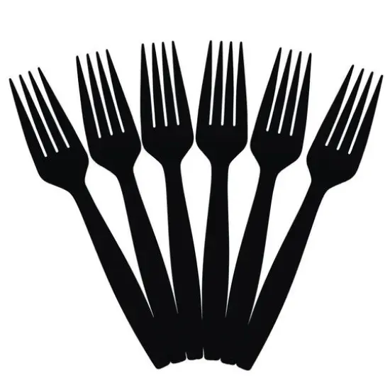 JAM Paper Premium Plastic Forks, 100ct. Black {1}