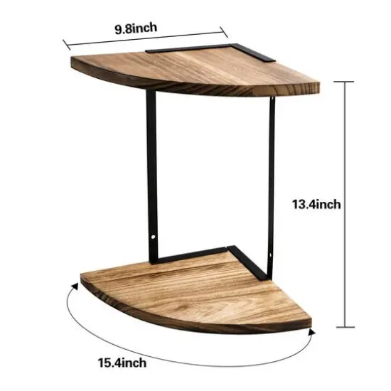 NEX&trade; 2-Tier Floating Wall-Mounted Solid Wood Shelves {3}