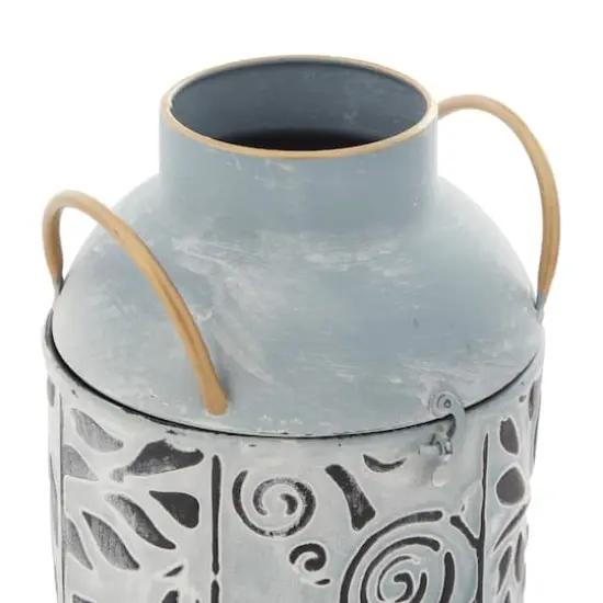 Set of 3 Blue Metal Farmhouse Vase, 9", 11", 13" {7}