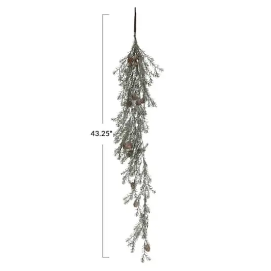 Hello Honey&reg; 43" Frosted Green Faux Pine Hanging Plant with Pinecones {5}