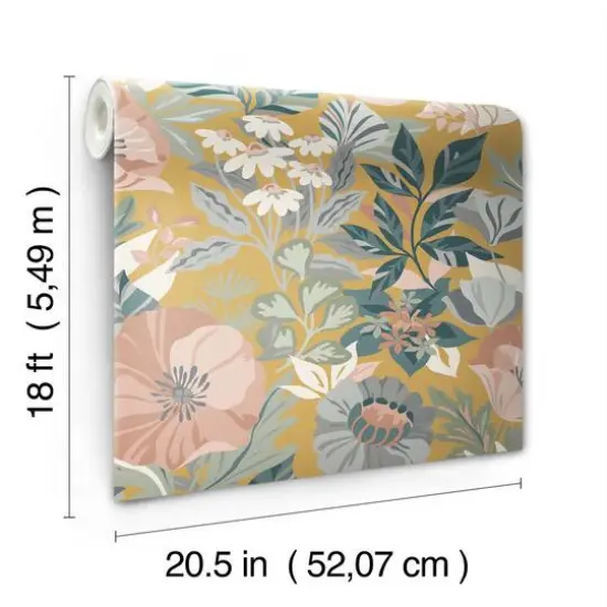 RoomMates Poppy Fields Peel & Stick Wallpaper Mustard {10}