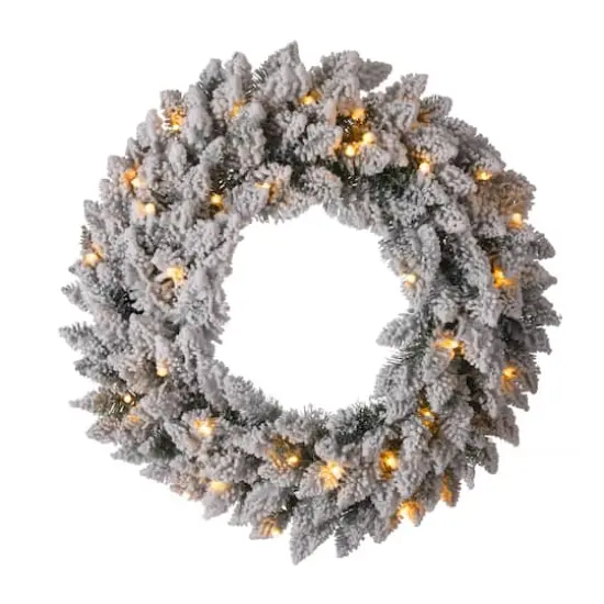 Glitzhome&reg; 24" LED Snow Flocked Christmas Wreath {1}