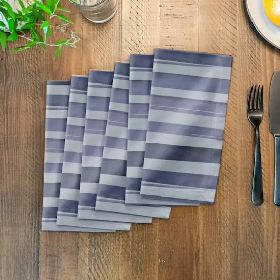 Watercolor Stripe Cotton Twill Napkin Blue {4}