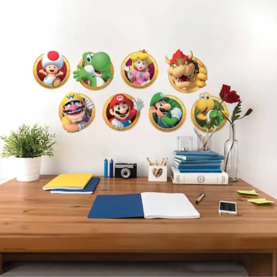 RoomMates Super Mario Character Peel & Stick Wall Decals {4}