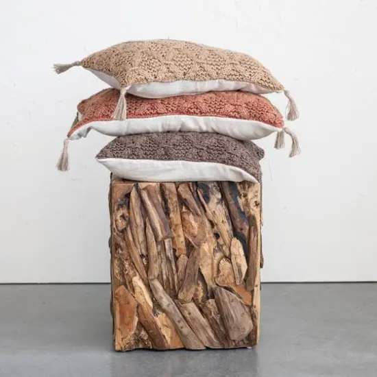 Hello Honey® 18" Natural Organically Shaped Teakwood Side Table {3}