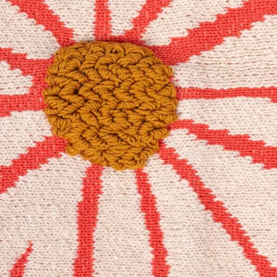 Hello Honey&reg; Coral Flower Prints Cotton Knit Baby Blanket {5}