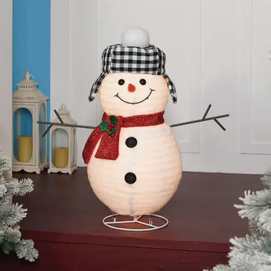 2.5ft. Pop-Up Plush Snowman Sculpture {5}