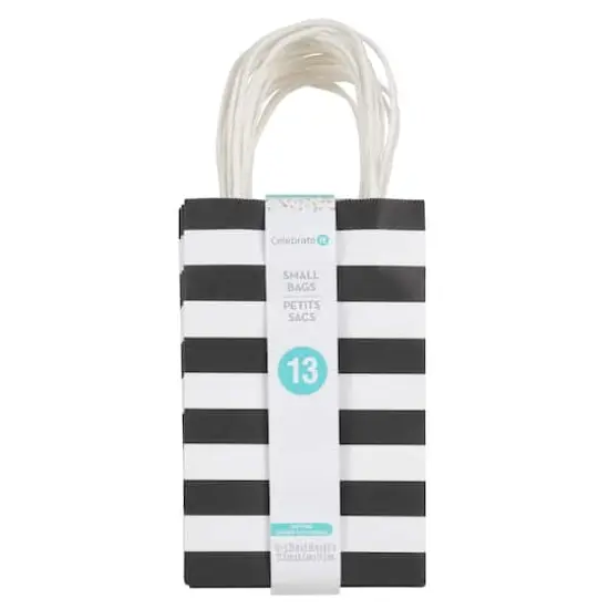 Small Black & White Striped Gift Bags by Celebrate It&trade;, 13ct. {4}