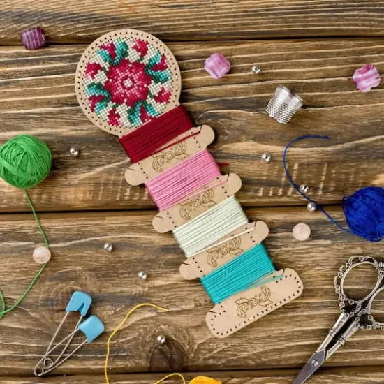 Wonderland Crafts Floral Embroidery Blank Wood Organizer {3}