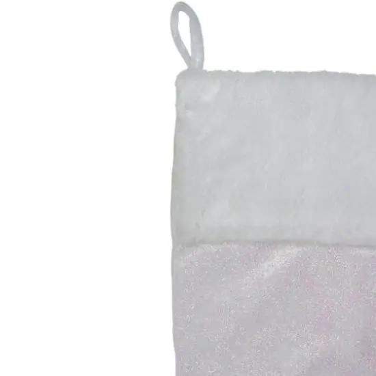 20.5" Iridescent Glitter Snowflake Stocking {6}