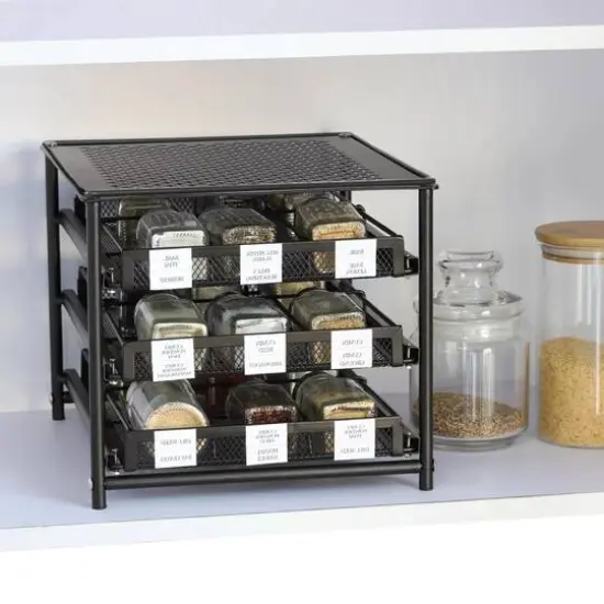 3-Tier 18-Bottle Spice Rack Organizer {6}
