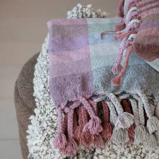 Hello Honey&reg; Multicolor Terra Harmony Woven Throw with Braided Fringe {6}