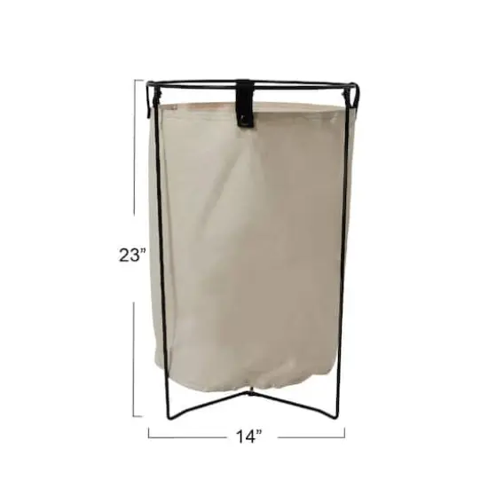 Household Essentials 23" Standing Laundry Hamper with Removable Bag Natural {4}