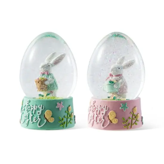 Glitzhome&reg; Easter Bunny Waterglobes Set {1}