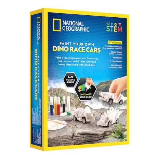 National Geographic&trade; Paint Your Own Dino Race Cars Kit {6}