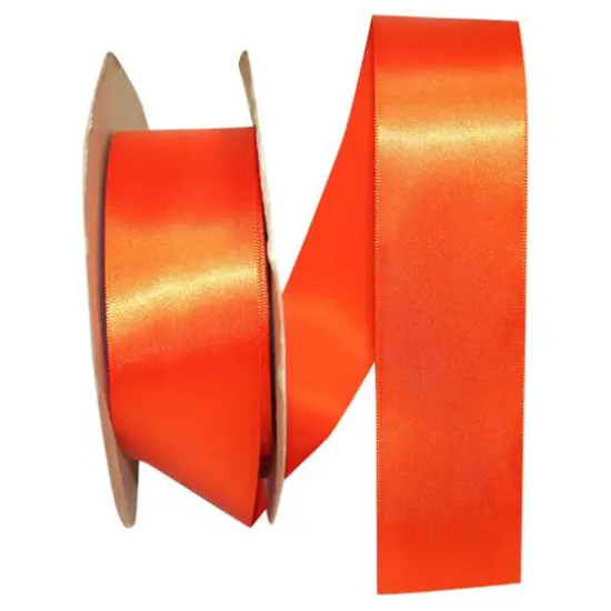 JAM Paper 1.5" x 50yd. Single Face Satin Ribbon Orange {1}