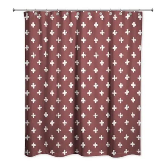 Crosses Shower Curtain Maroon {1}