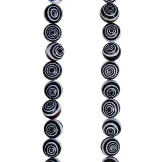 Black & White Eye-Dot Glass Round Beads, 10mm by Bead Landing&trade; {1}