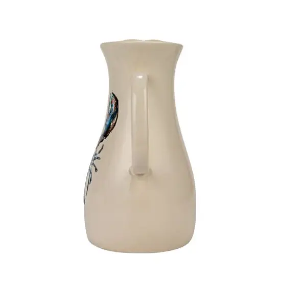 Hello Honey&reg; 2qt. White & Blue Lobster Print Stoneware Pitcher {11}