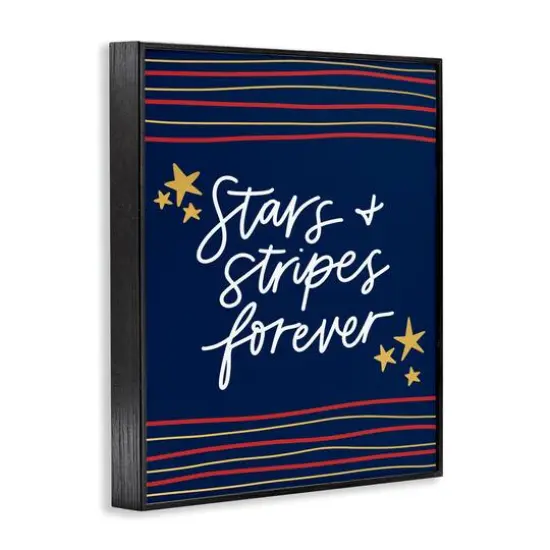 Stupell Industries Stars Stripes Forever Americana Independence Day Framed Giclee Art Black {4}