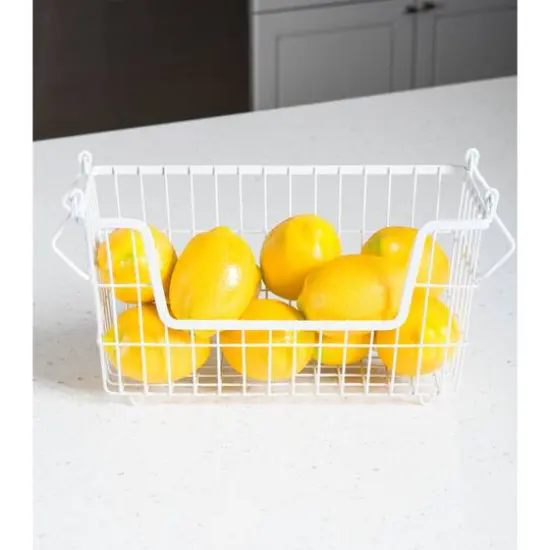 DII&reg; 13" Small Rectangle Metal Basket White {7}